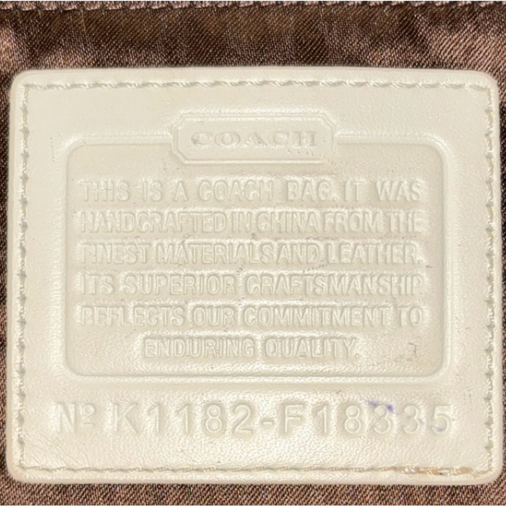 2011 Coach Laura Tan and Cream Signature Circle Tote Bag. EUC. - Picture 10 of 11